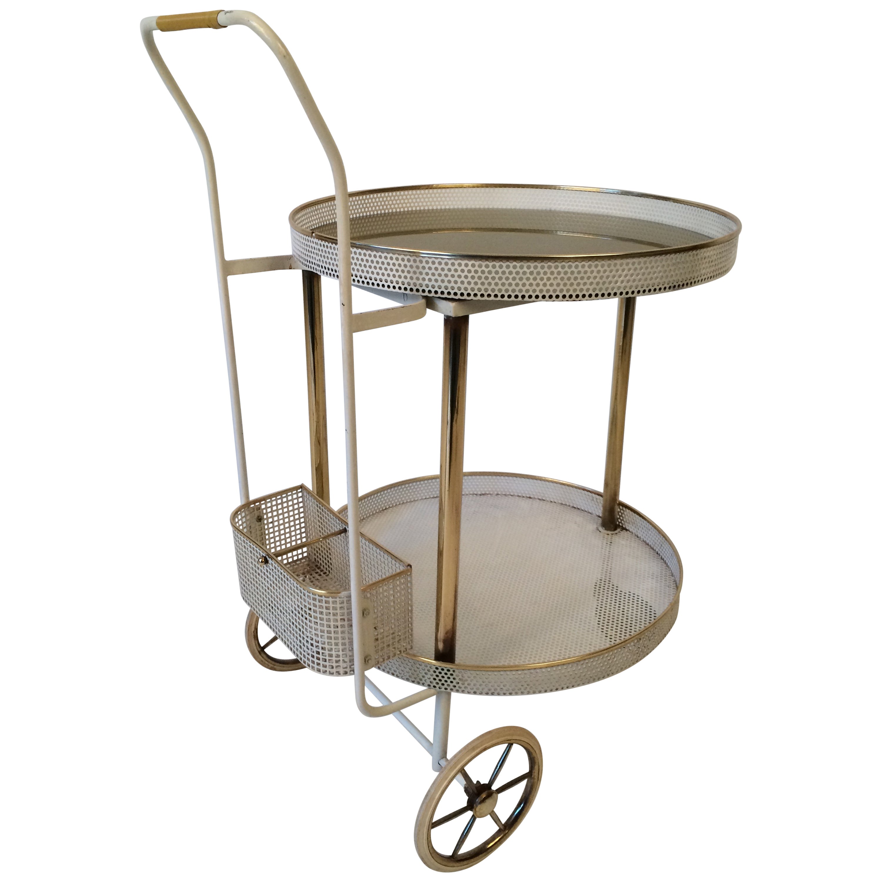 Italian 1960 Brass and Glass Bar Trolley For Sale at 1stDibs
