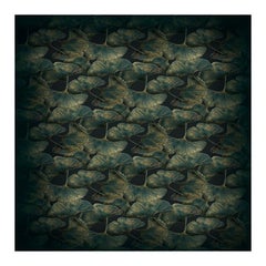 Moooi Small Ginko Leaf Green Rectangle Rug in Low Pile Polyamide