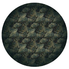 Petit tapis rond Moooi vert feuille de Ginko en polyamide de tissu souple, Edward Van Vliet