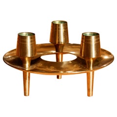 Vintage Paavo Tynell Brass Candle Holders for Taito