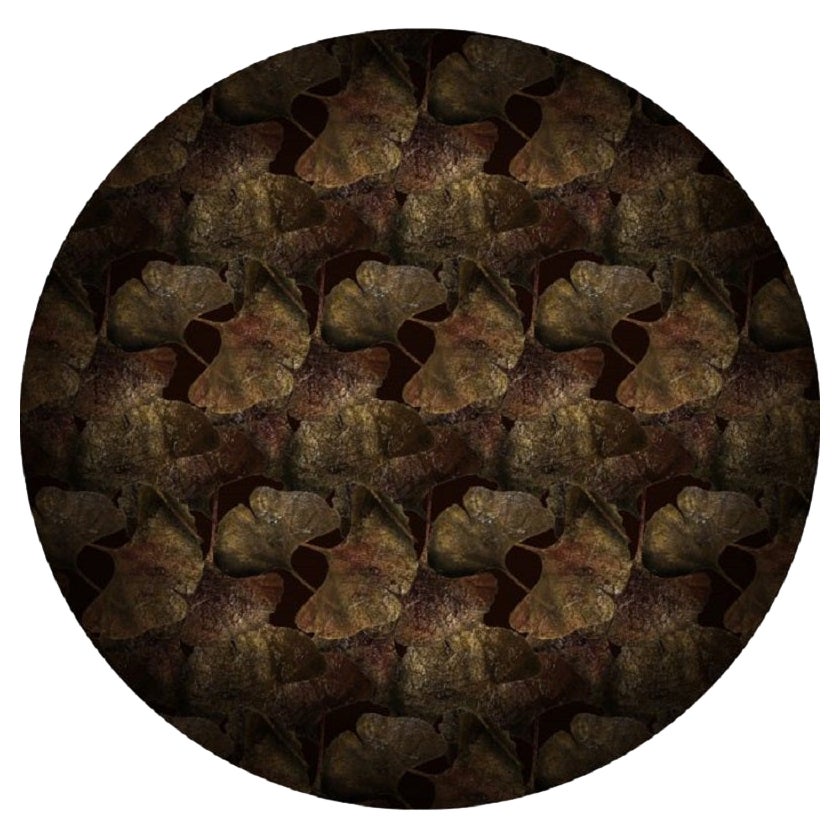Runder Teppich aus weichem Polyamide mit Ginko-Blattmuster von Moooi im Angebot
