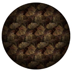 Großer, runder Moooi-Teppich aus rostfarbenem Ginko-Blatt mit niedrigem Flor aus Polyamide von Edward Van Vliet