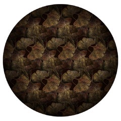 Großer, runder Moooi-Teppich aus rostfarbener Wolle mit Ginko-Blatt von Edward van Vliet