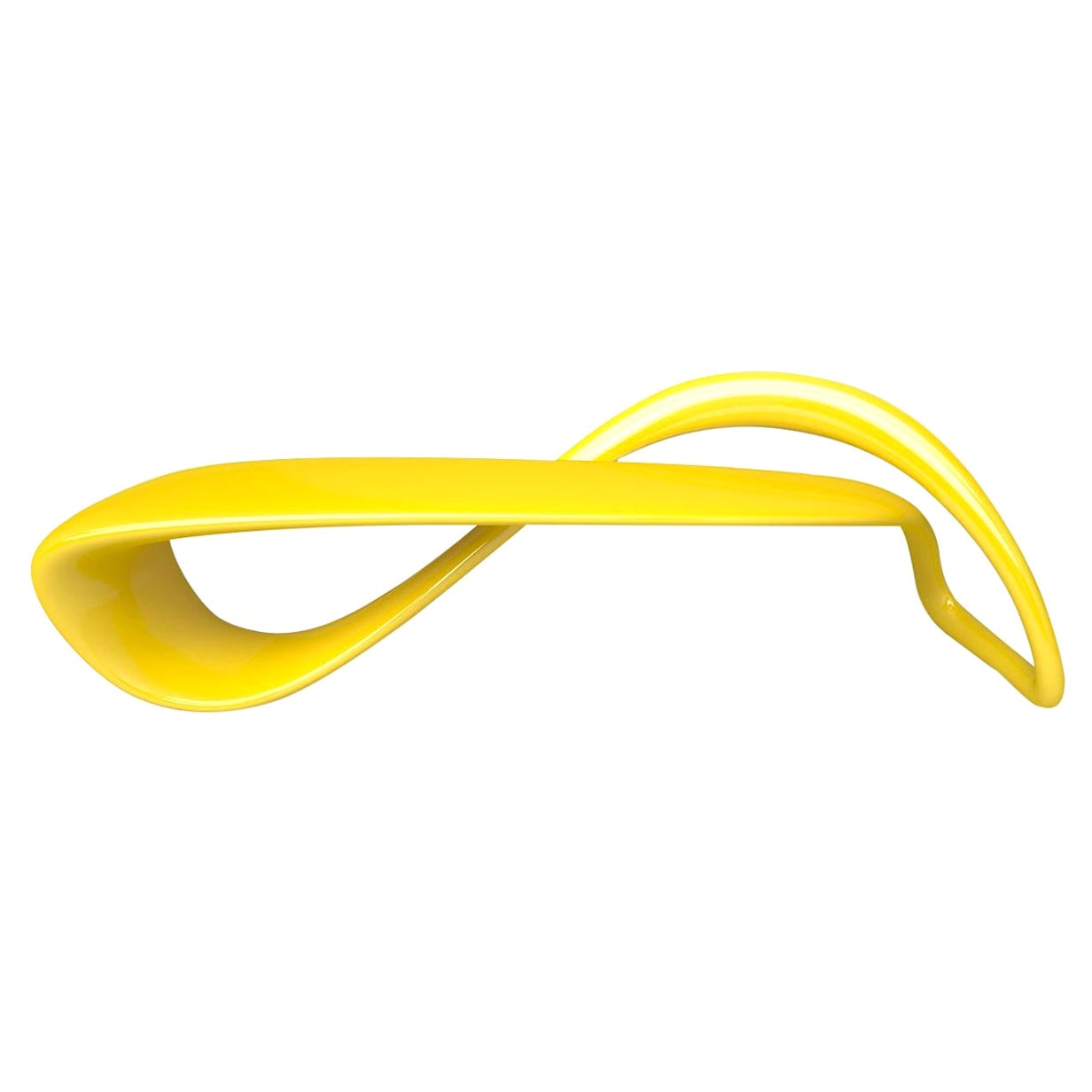 E-Turn, Lacquered Fibreglass Sculptural Bench Seat in Yellow by Brodie Neill