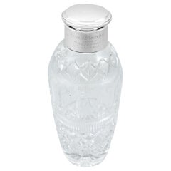 Antique Cut Glass and Sterling Silver Cocktail Shaker