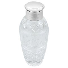 Shaker à cocktail ancien en verre taillé et argent sterling