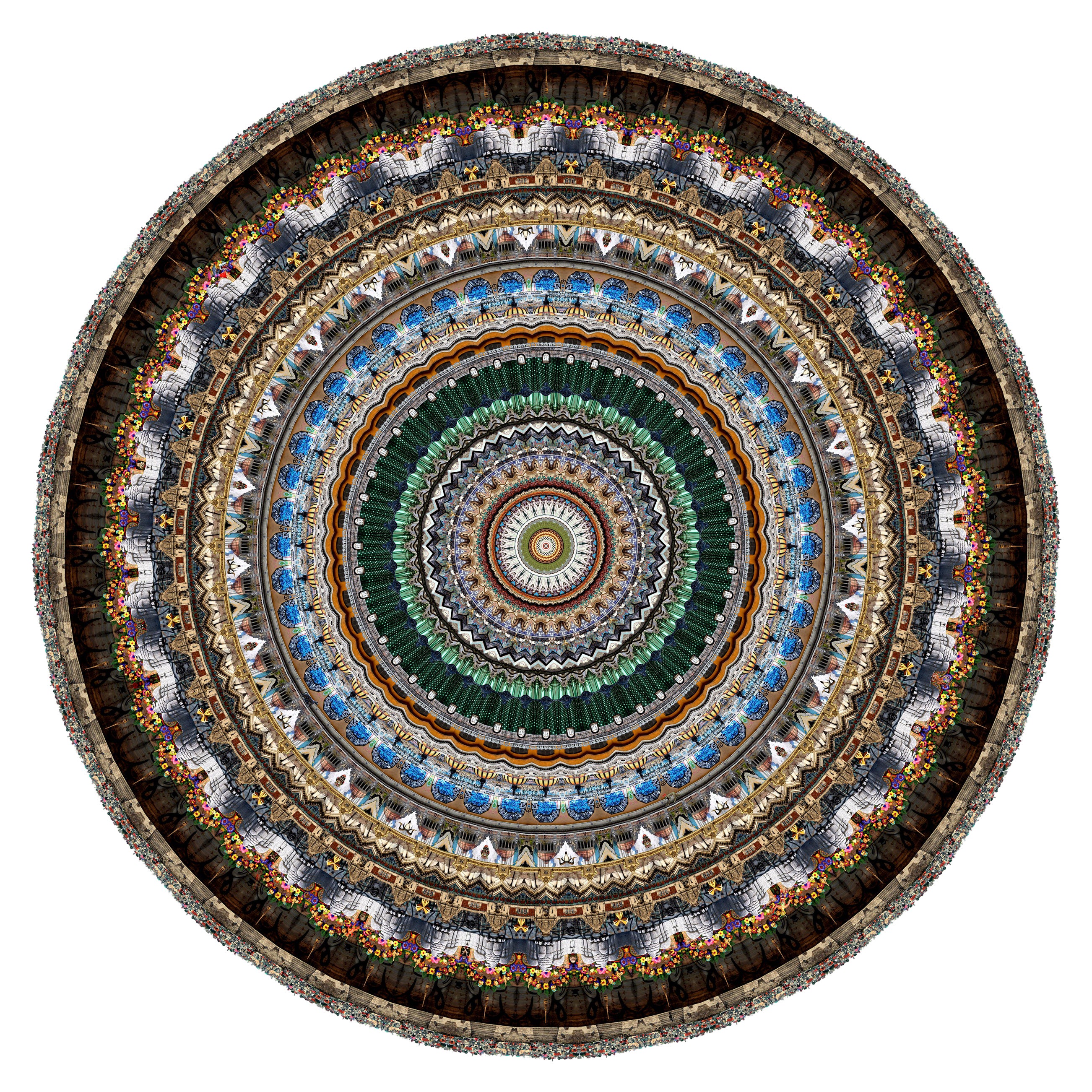 Großer urbaner Mandala Mexiko-Teppich aus Polyamide mit niedrigem Flor von Neal Peterson, Moooi