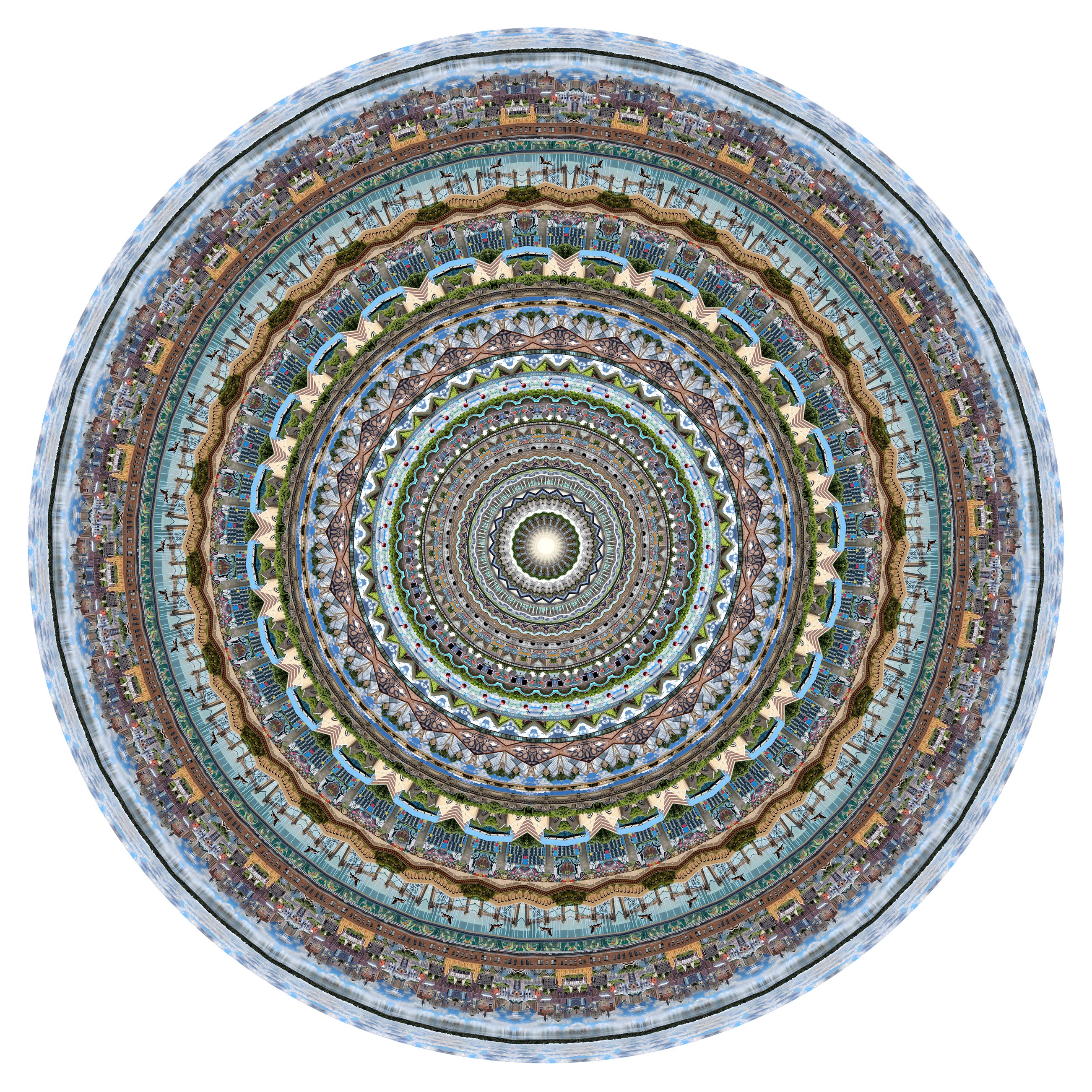 Moooi Large Urban Mandala Minneapolis Rug in Soft Yarn Polyamide For Sale