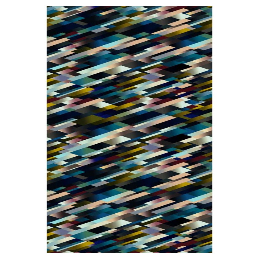 Moooi Diagonal Gradient Dunkler Teppich aus niedrigem Polyamide von Kit Miles im Angebot
