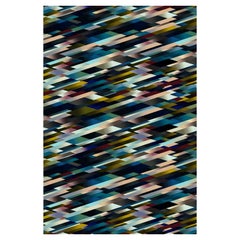 Moooi Small Diagonal Gradient Dark Rug in Wool by Kit Miles