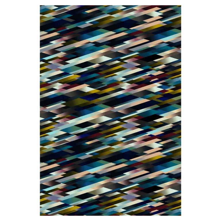 Moooi Large Diagonal Gradient Dark Rug in Low Pile Polyamide by Kit ...