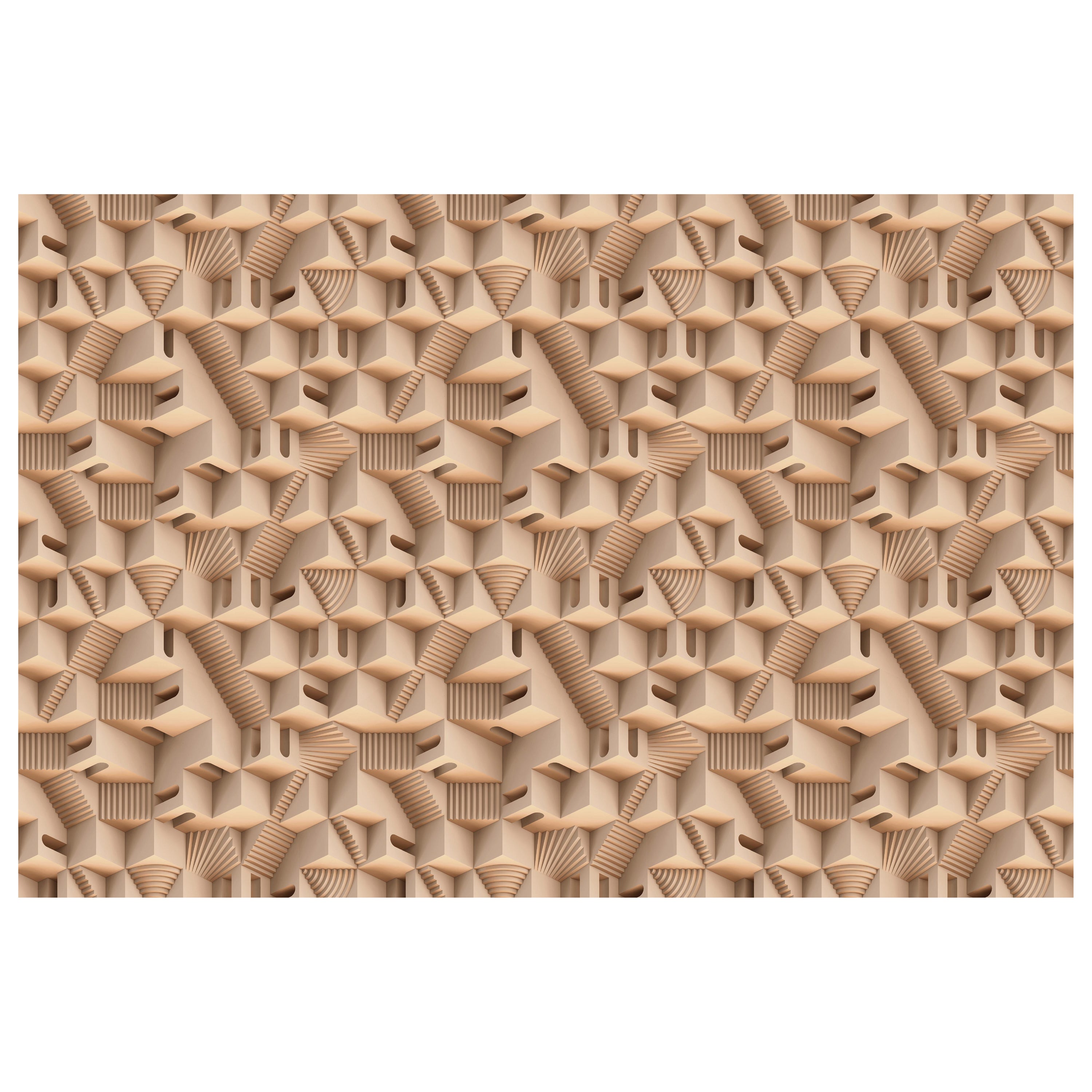 Kleiner Maze Puglia, rechteckiger Teppich aus Wolle mit Blindsaum, von Moooi