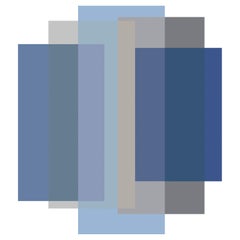 Moooi Kleine 5farbige Wolkenblaue Mischung aus Wolle mit Blindsaum von Studio Rens