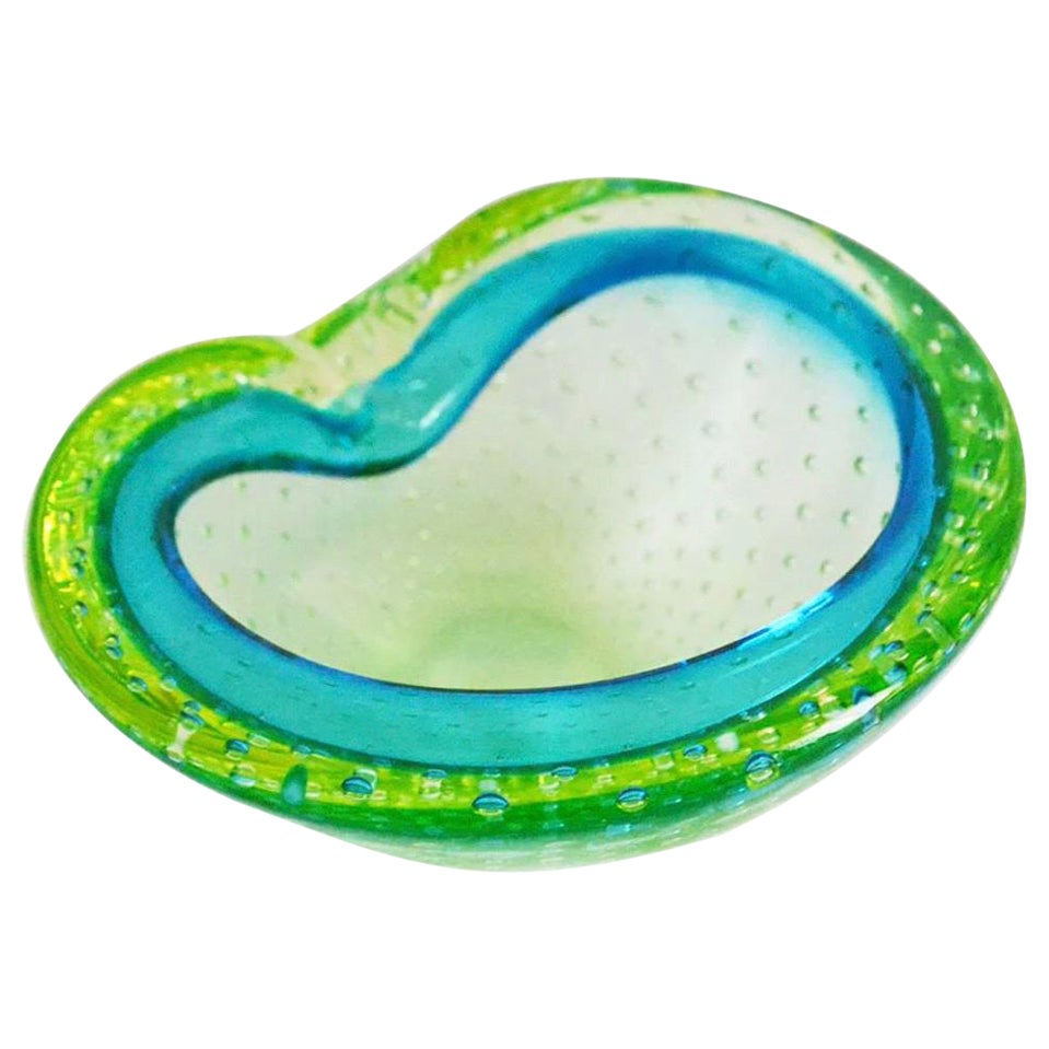 Murano Glass Ashtray Bicolor, Art For Sale at 1stDibs