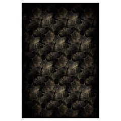 Moooi - Petit tapis rectangulaire noir à feuilles de Ginko en polyamide souple