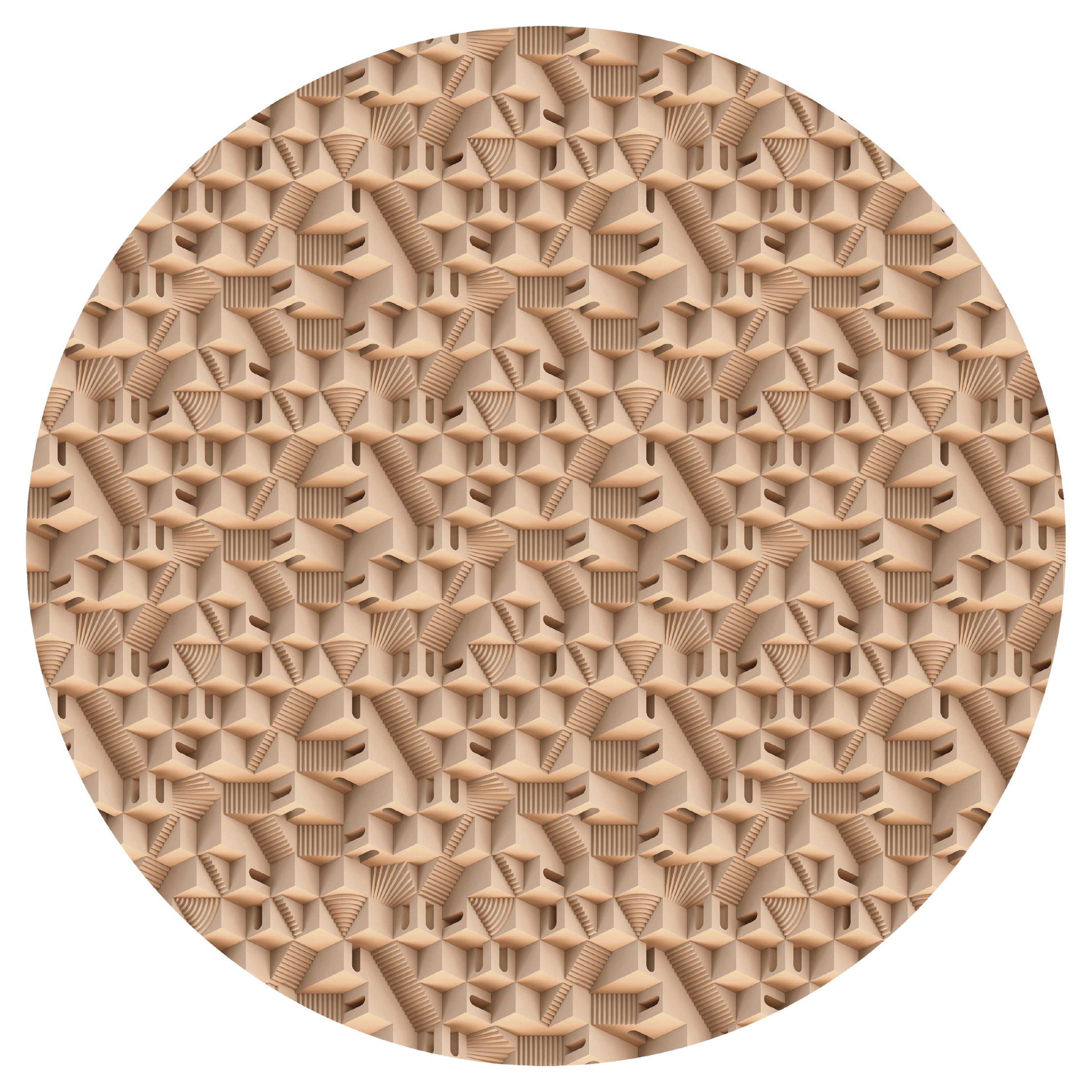 Großer runder Maze Puglia-Teppich aus Wolle mit Blindsaum von Moooi, von Note