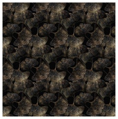 Moooi - Grand tapis noir à larges feuilles Ginko Leaf en polyamide à fil doux
