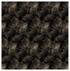 Moooi - Grand tapis noir à larges feuilles Ginko Leaf en polyamide à fil doux