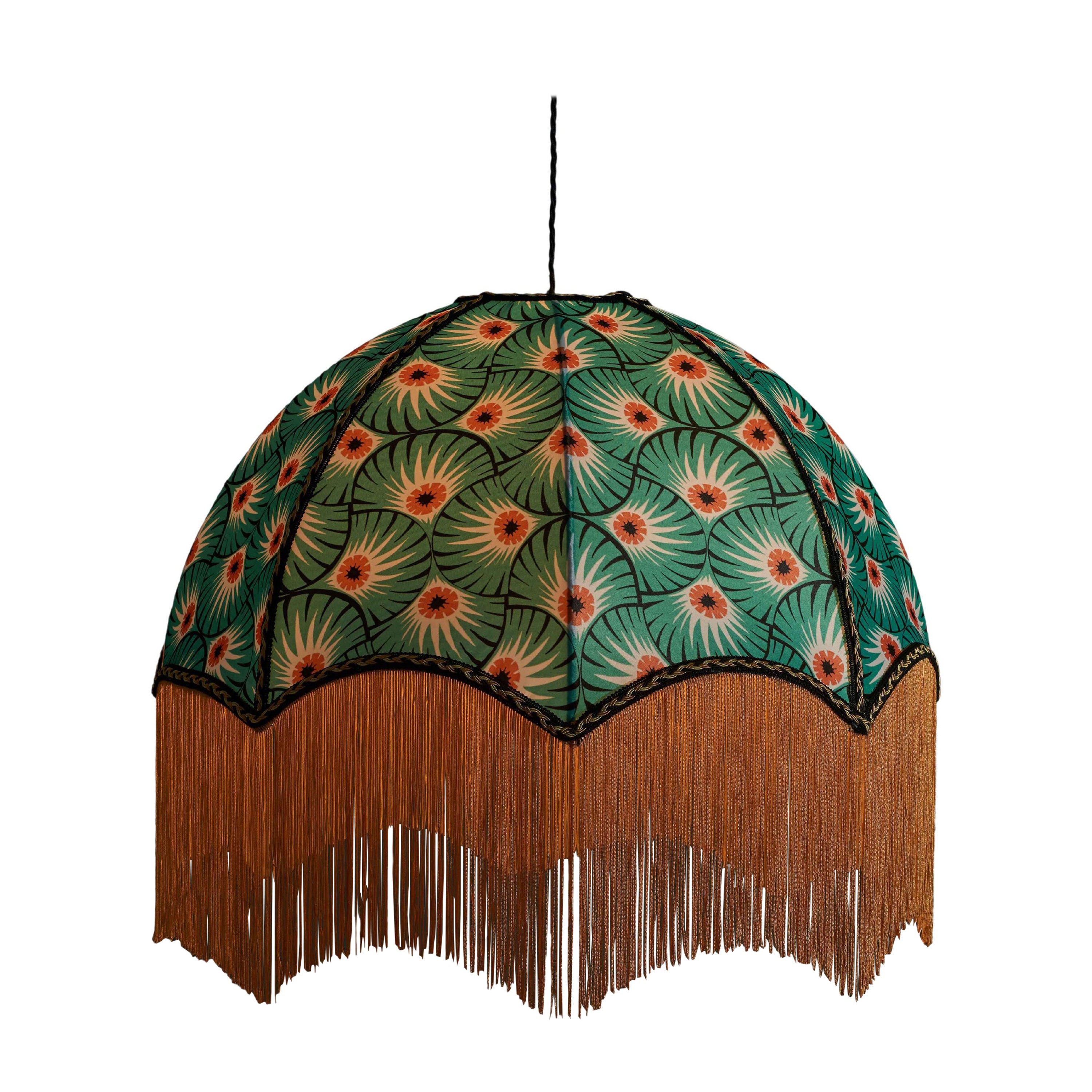 Palmprint Lampshade with Fringing - Medium (16") For Sale