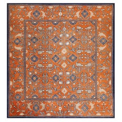 Tapis Gansu chinois du 19e siècle W. (#}6'2" x 6'7" - 188 x 200 )