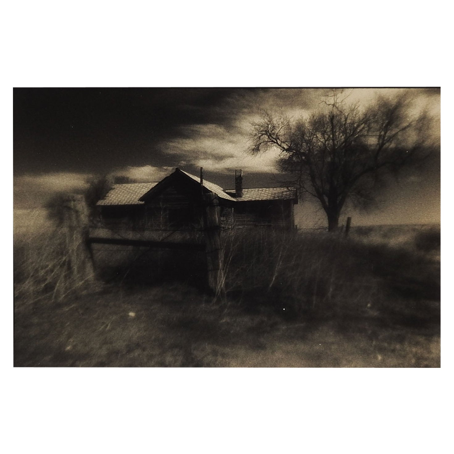 1990's Sepia Toned Moody Eric Weller Old House Photograph For Sale