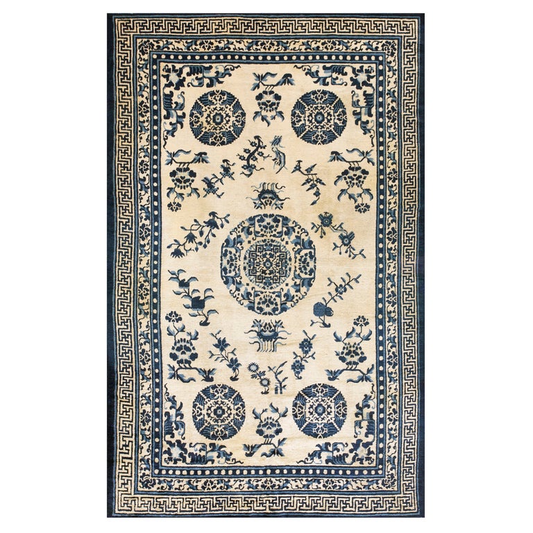 Antique Chinese Ningxia Rug 5' 9'' x 9' 2'' For Sale at 1stDibs