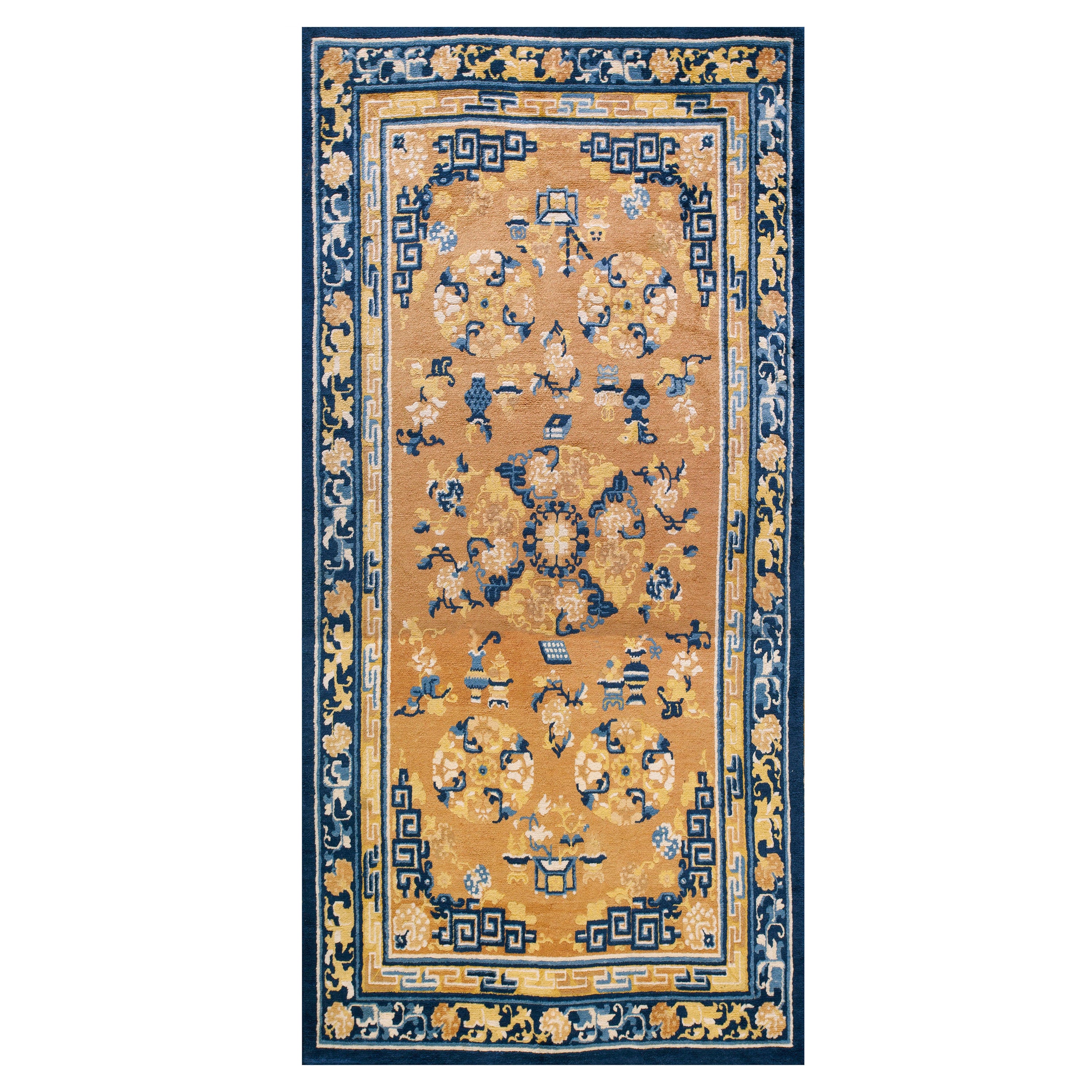 18th Century W. Chinese Ningxia K'ang Carpet ( 4'10" x 10' )