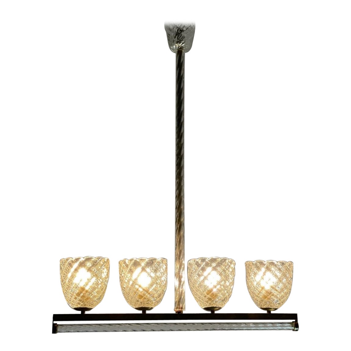 Art Glass Grape Clusters Chandelier, circa 1920 For Sale at