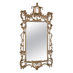 Carved Italian Chippendale Chinoiserie Gilt Pagoda Mirror