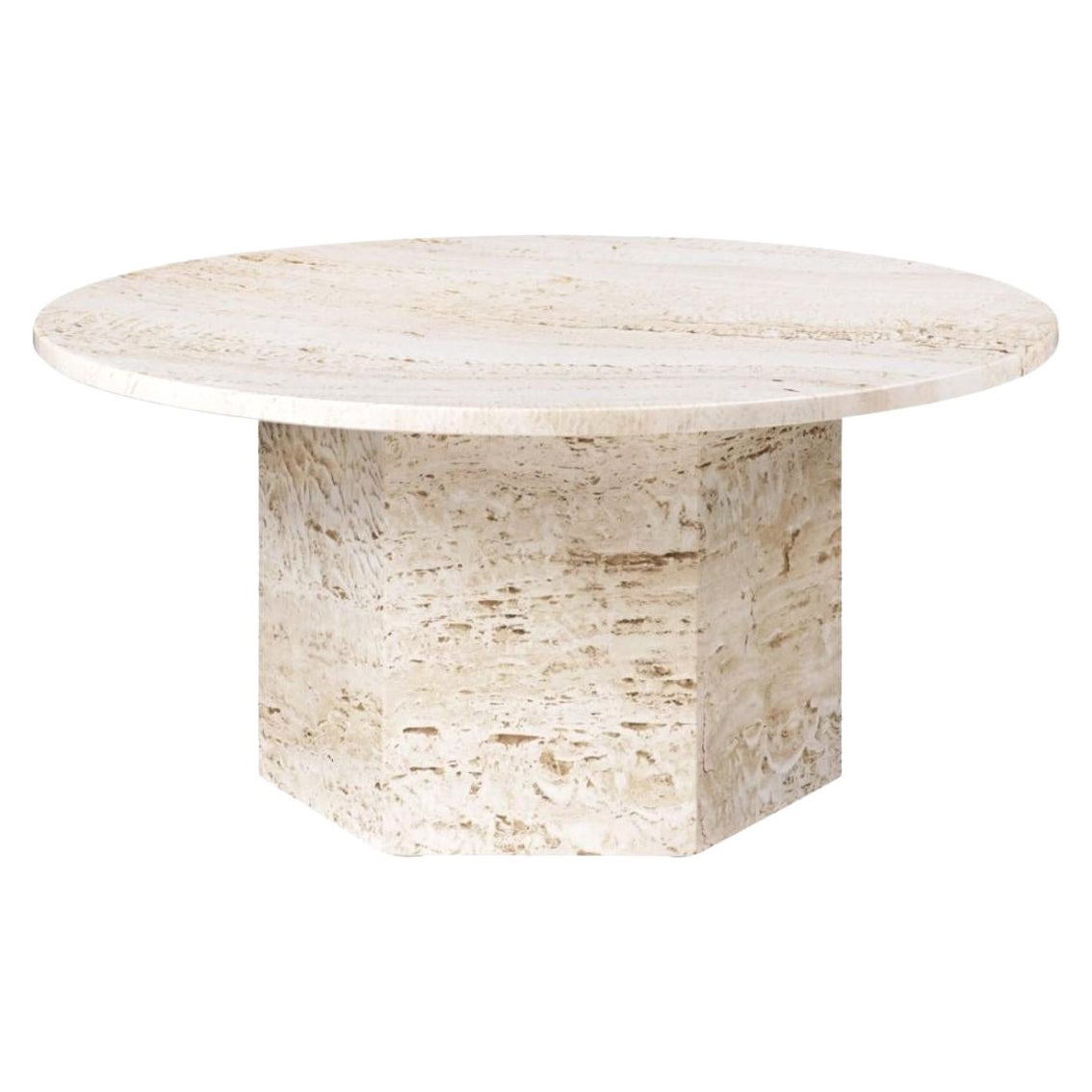 Medium Travertine Epic Table by Gamfratesi for Gubi For Sale