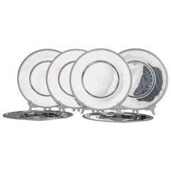 Set of 6 Silver Plated Plates Made by Christofle Model Malmaison