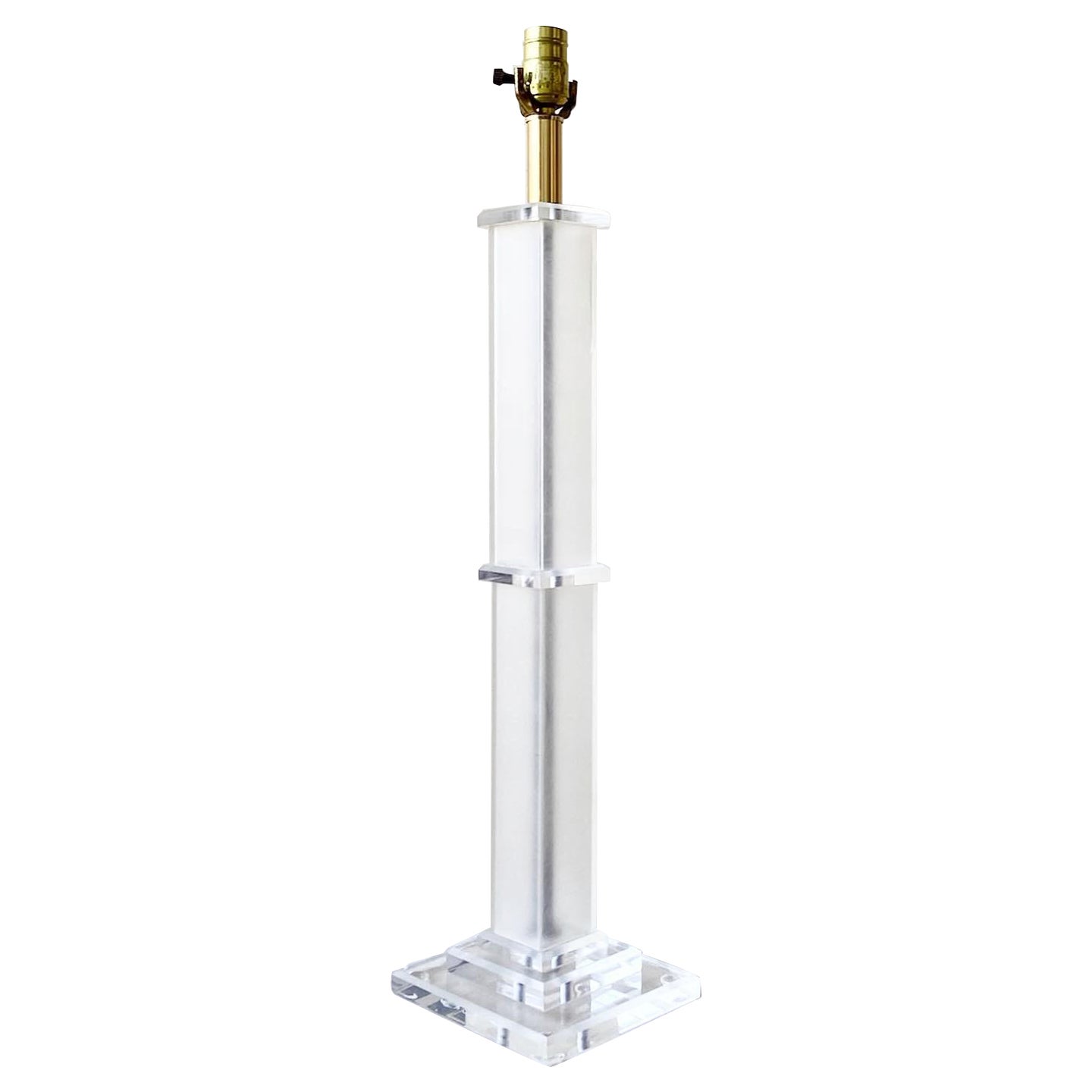 Postmodern Lucite Pillar Table Lamp For Sale