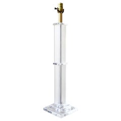 Postmodern Lucite Pillar Table Lamp
