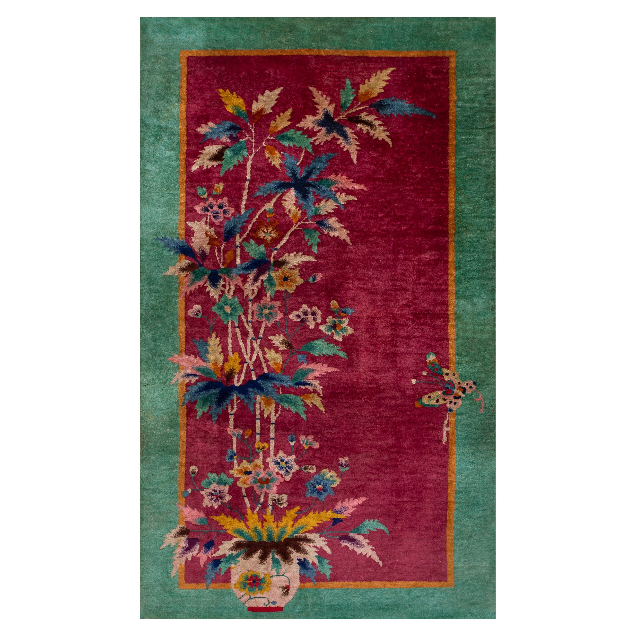 1920s Chinese Art Deco Carpet ( 4' x 6' 8'' -122 x 203 cm ) For Sale
