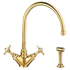Vintage Franke BiFlow Polished Brass Kitchen Faucet w/ Side Spray, Switzerland