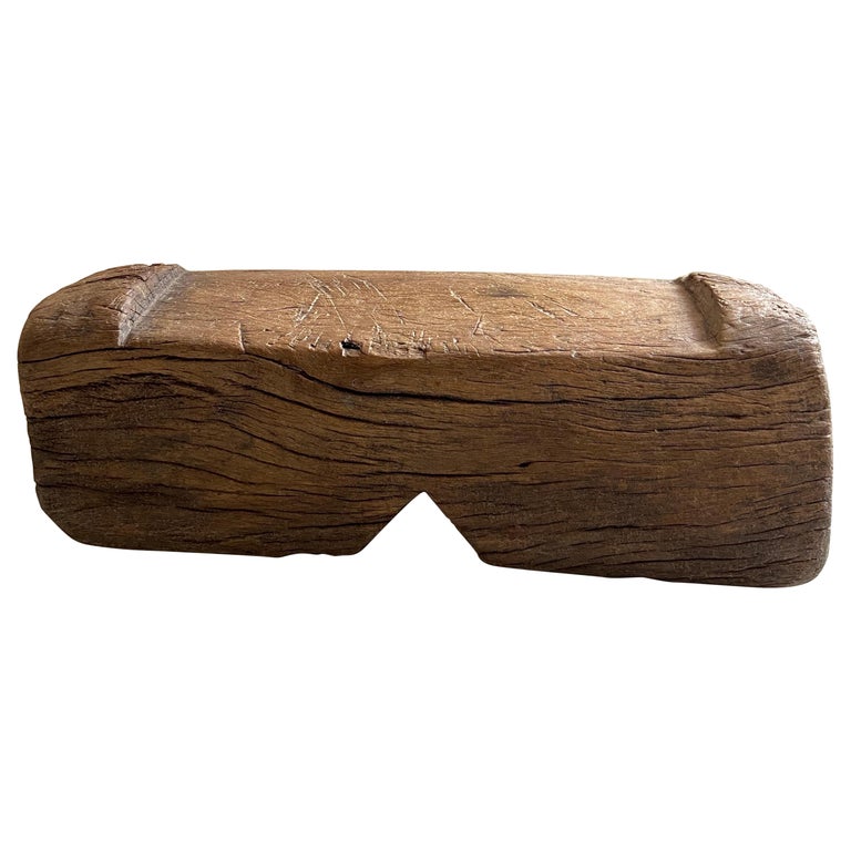 1950's Primitive Hardwood Stool from Mexico For Sale at 1stDibs
