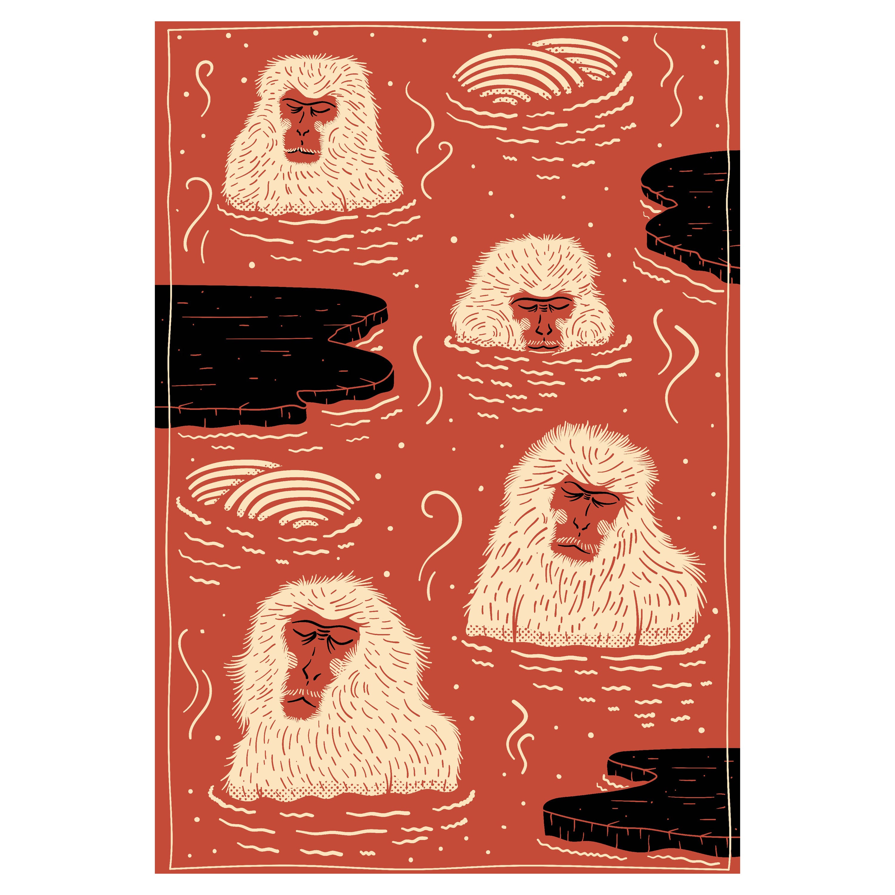 Indigofarbener, kaukasischer roter Teppich mit ausgestorbenen Tieren aus Polyamide in Low Pile
