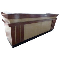 70's Style Formica Bar Counter in Dark and Light Wood Colors