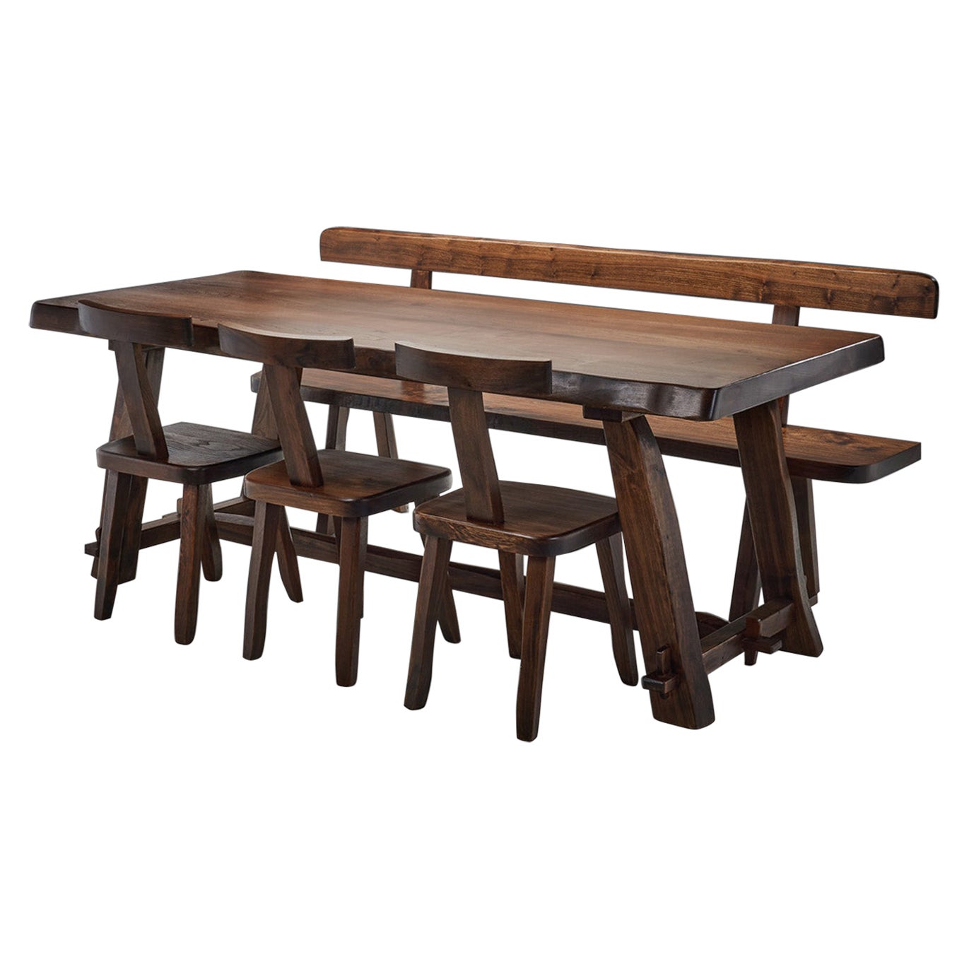 Black Forest Antique Dining Table and Benches at 1stDibs