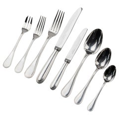 105-Piece Set of Silver Plated Flatware by Christofle 'Perles' Original Case