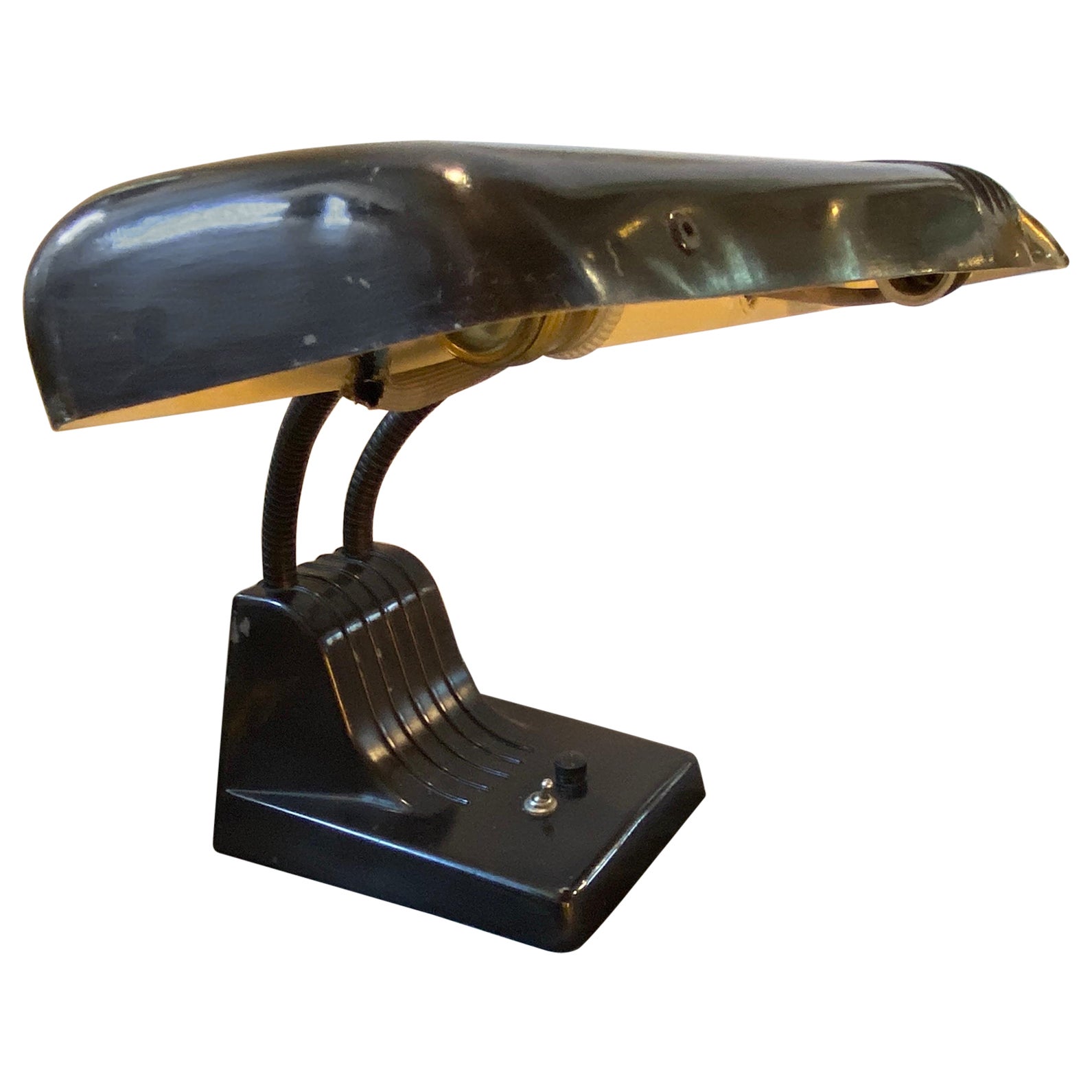 1960s Industrial American Metal Desk Lamp by Dazor