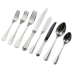 Retro 96-Piece Set of Silver Plated Flatware by Christofle Model Spatours