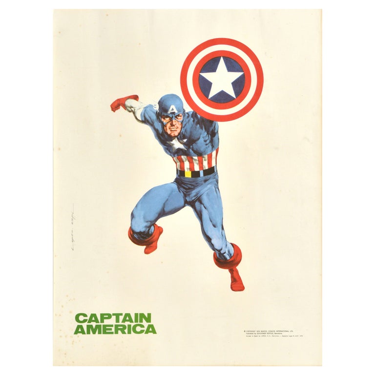 Original Vintage Marvel Film Poster Captain America Animated Superhero Movie  Art at 1stDibs | superhero movie poster, gb superhero
