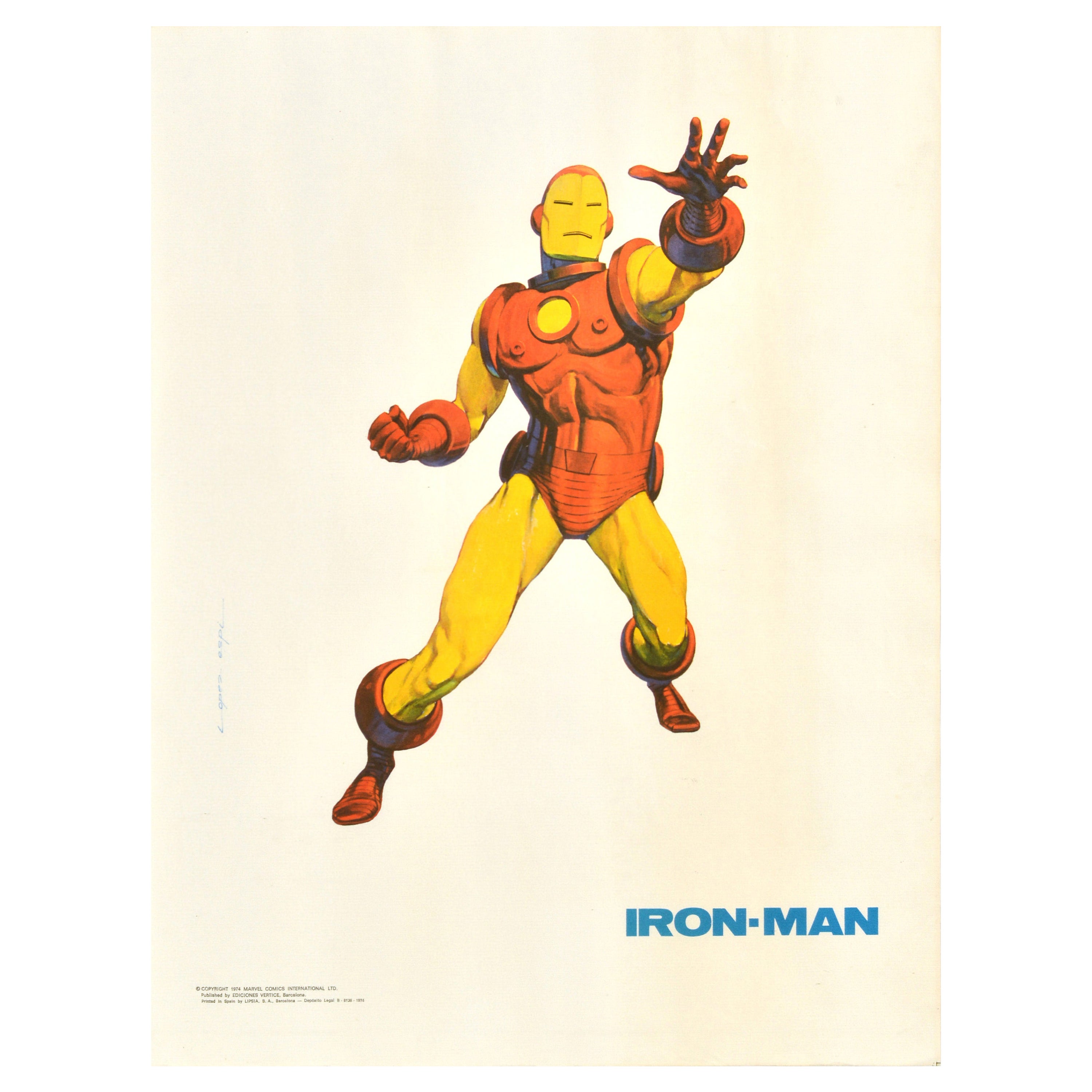 Original Vintage Marvel Film Poster Iron Man Stark Animated Superhero Movie Art