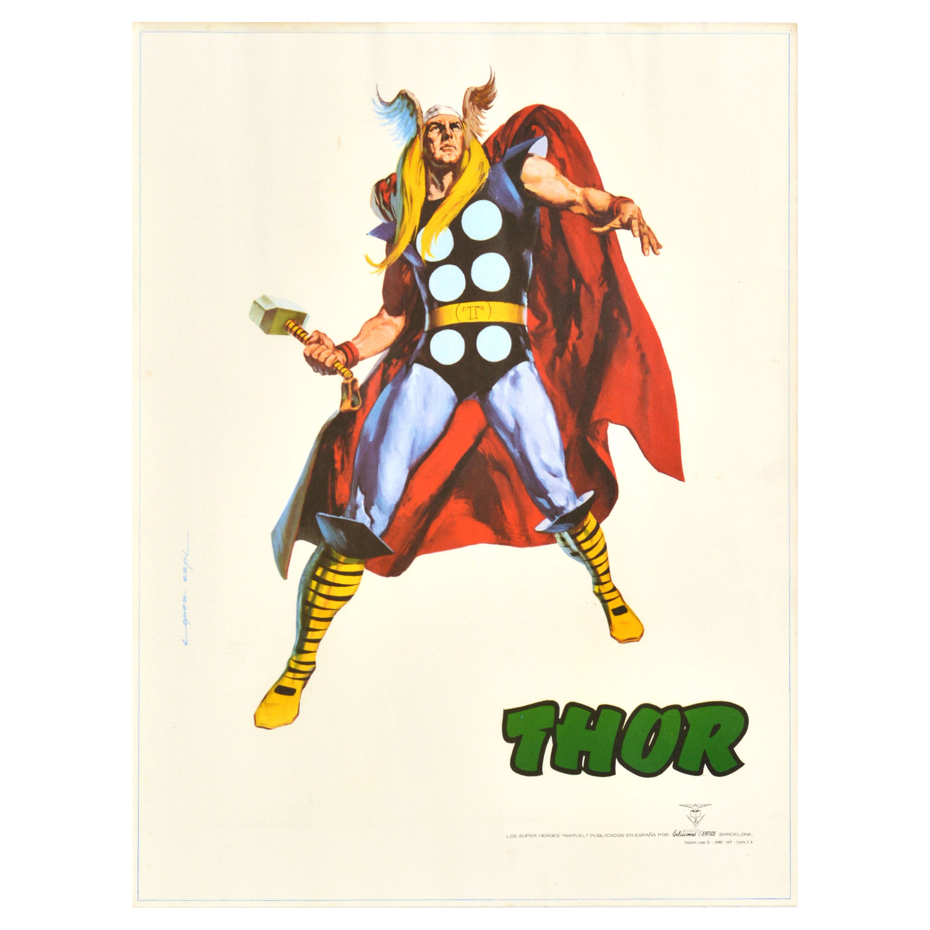 Original Vintage Marvel Film Poster Ft. Thor Animated Comics Superhero Movie  Art at 1stDibs