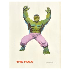 Original Retro Marvel Film Poster The Hulk Animated Comics Superhero Movie Art