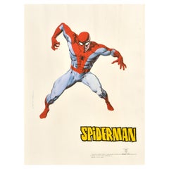 Original Vintage Marvel Film Poster Spiderman Animated Comic Superhero Movie Art