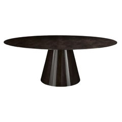Extra Large Modern Elystan Dining Table in Sycamore Black Wood