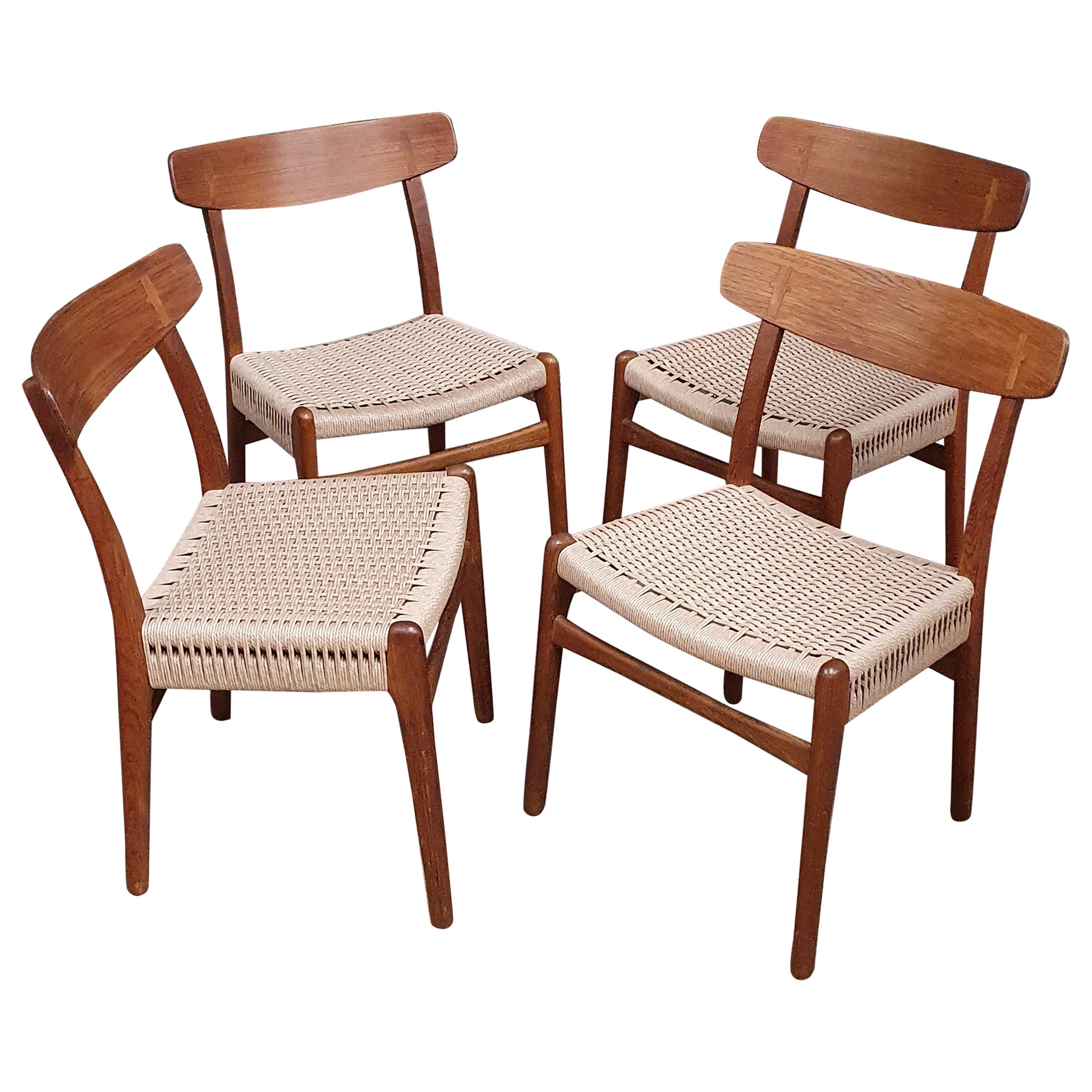 Vintage Hans Wegner CH23 Beistellstühle, 4er-Set