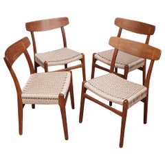 Vintage Hans Wegner CH23 Side Chairs, Set of 4